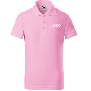 Детская футболка-поло узкого покроя / розовая